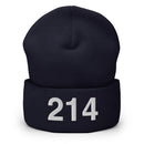 214 Dallas Area Code Cuffed Beanie