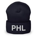PHL Philadelphia Airport Code Cuffed Beanie