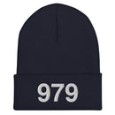 979 College Station Area Code Cuffed Beanie