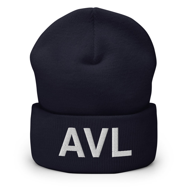 AVL Asheville NC Airport Code Cuffed Beanie