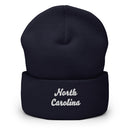 Cursive North Carolina Cuffed Beanie