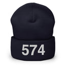 574 South Bend IN Area Code Cuffed Beanie