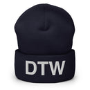 DTW Detroit MI Airport Code Cuffed Beanie