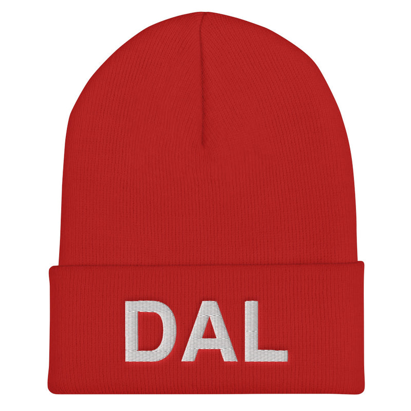 DAL Dallas Airport Code Cuffed Beanie