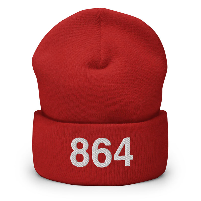 864 Greenville SC Area Code Cuffed Beanie