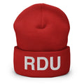 RDU Raleigh NC Airport Code Cuffed Beanie