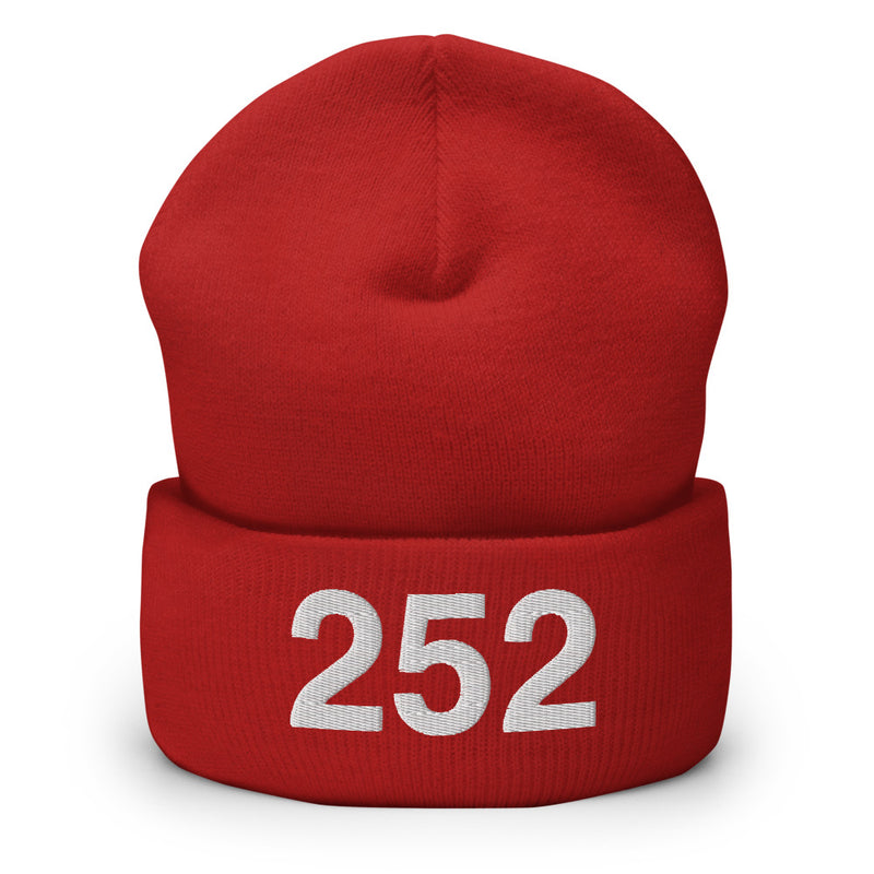 252 Outer Banks NC Area Code Cuffed Beanie