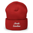 Cursive North Carolina Cuffed Beanie