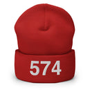 574 South Bend IN Area Code Cuffed Beanie