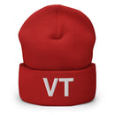 Vermont VT State Abbreviation Cuffed Beanie