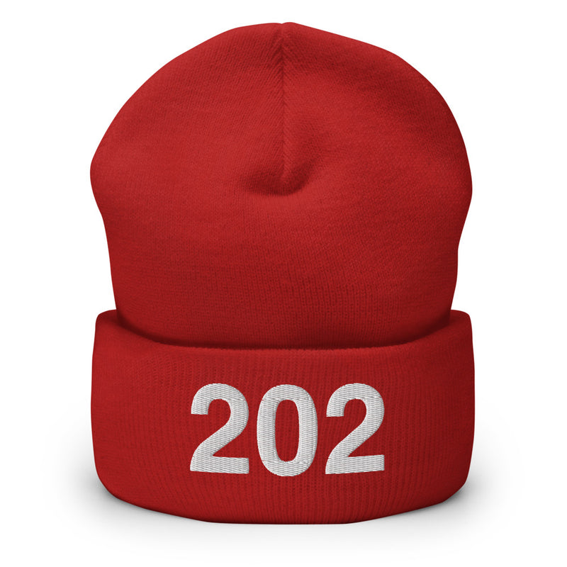 202 Washington DC Area Code Cuffed Beanie