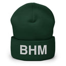 BHM Birmingham Airport Code Cuffed Beanie