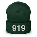 919 Raleigh NC Area Code Cuffed Beanie