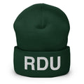 RDU Raleigh NC Airport Code Cuffed Beanie