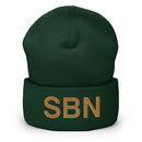 Navy & Gold SBN South Bend Airport Code Cuffed Beanie