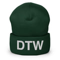 DTW Detroit MI Airport Code Cuffed Beanie