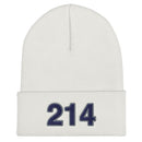 Navy & Gray 214 Dallas Area Code Cuffed Beanie