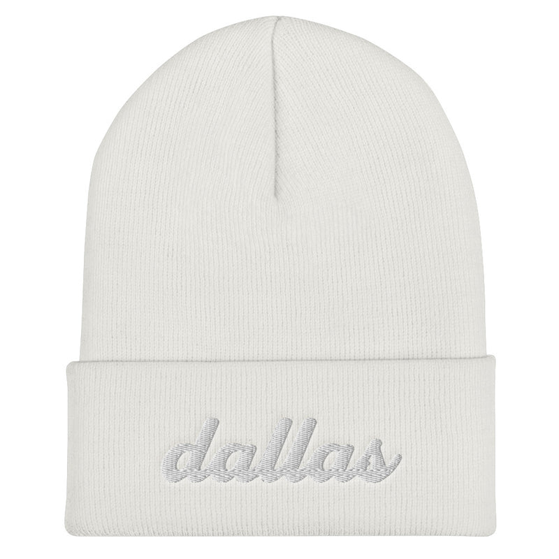 Cursive Dallas TX Cuffed Beanie