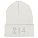214 Dallas Area Code Cuffed Beanie