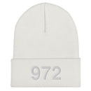 972 Dallas Area Code Cuffed Beanie