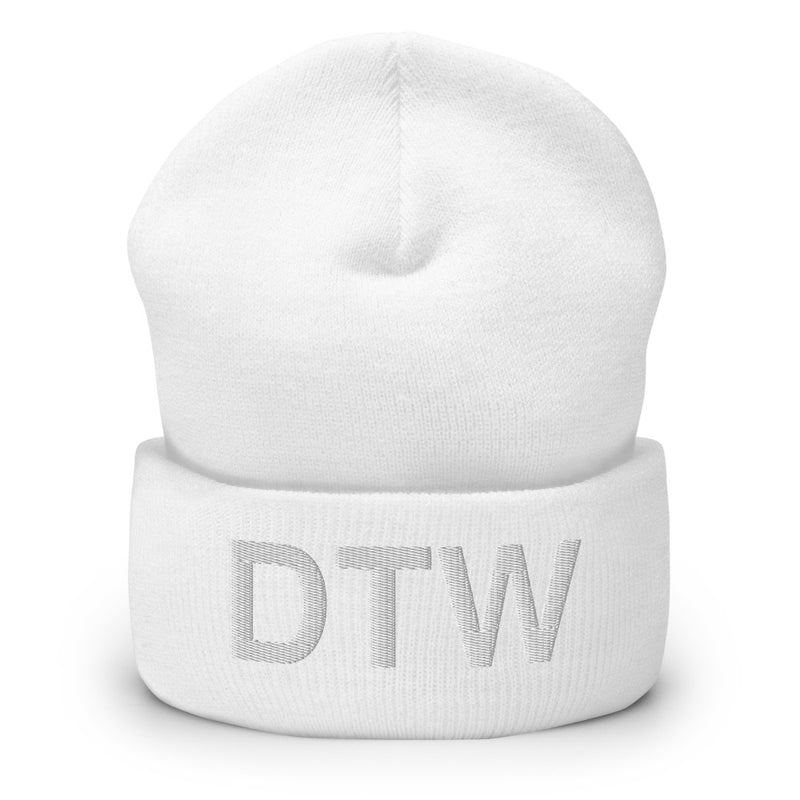 DTW Detroit MI Airport Code Cuffed Beanie