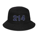 Navy & Gray 214 Dallas Area Code Denim Bucket Hat