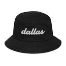 Cursive Dallas TX Denim Bucket Hat