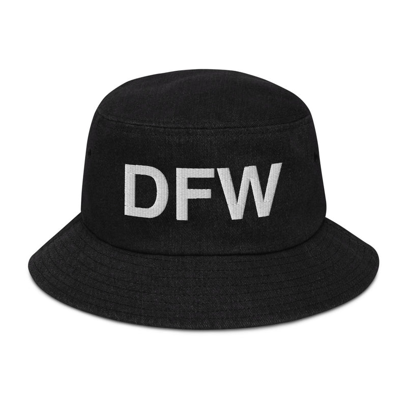 DFW Dallas Fort Worth Airport Code Denim Bucket Hat