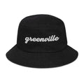 Cursive Greenville SC Denim Bucket Hat