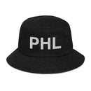 PHL Philadelphia Airport Code Denim Bucket Hat