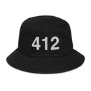 412 Pittsburgh Area Code Denim Bucket hat