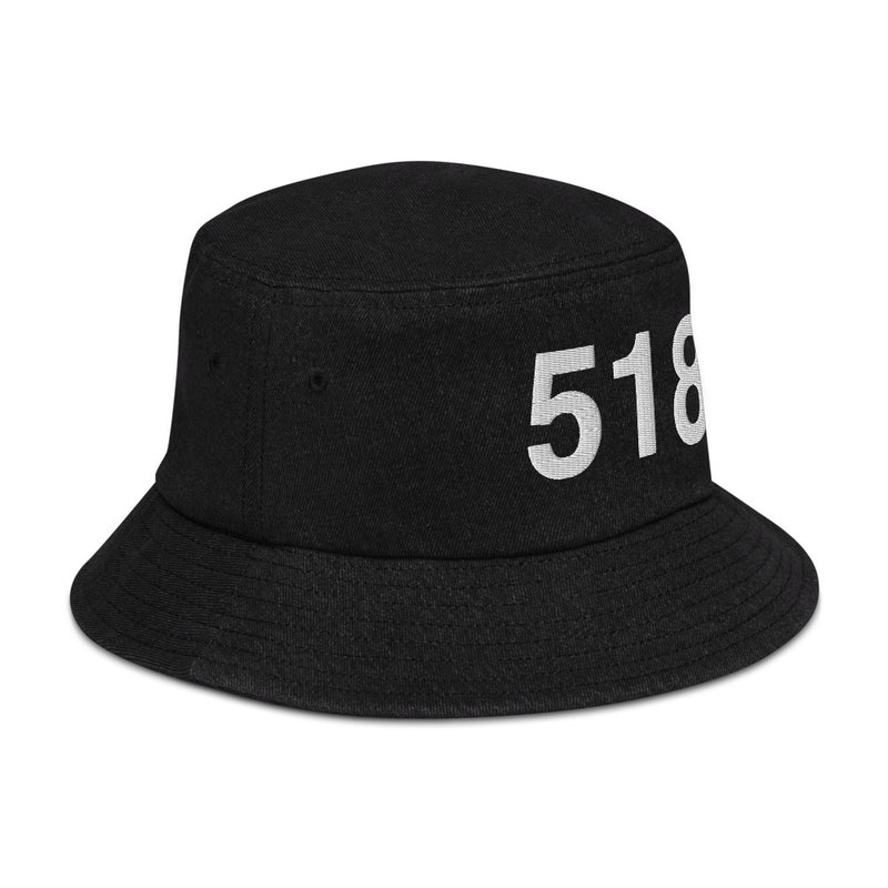 518 Upstate NY Area Code Denim Bucket Hat