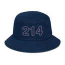 Navy & Gray 214 Dallas Area Code Denim Bucket Hat