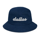 Cursive Dallas TX Denim Bucket Hat