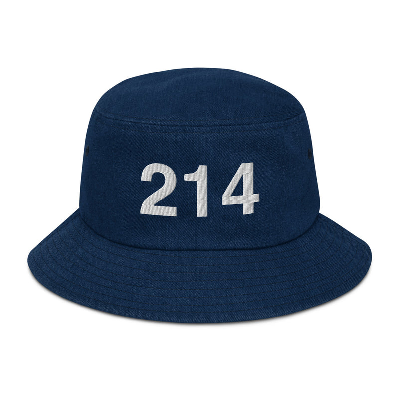 214 Dallas Area Code Denim Bucket Hat