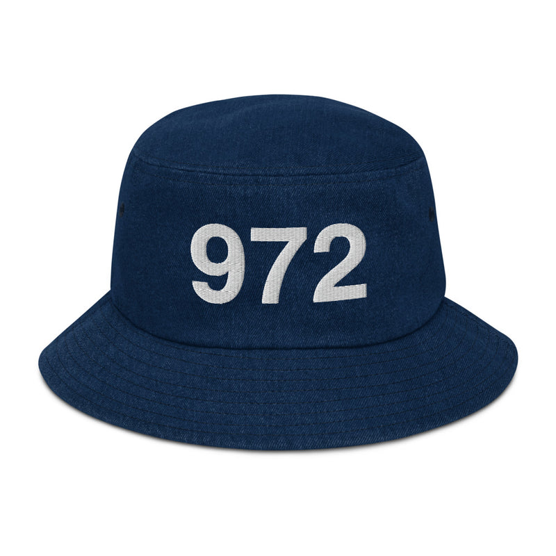 972 Dallas Area Code Denim Bucket Hat