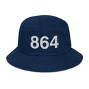 864 Greenville SC Area Code Denim Bucket Hat