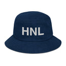 HNL Honolulu Airport Code Denim Bucket Hat