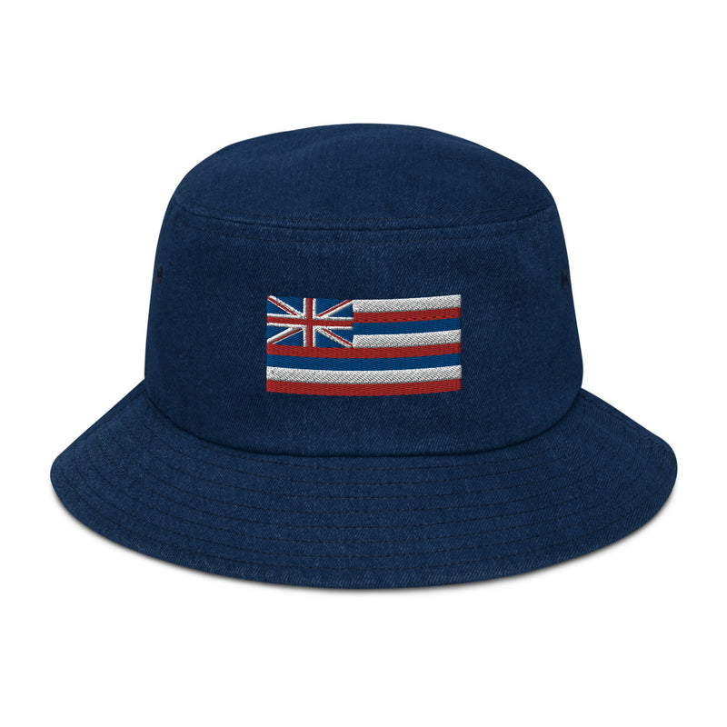 Hawaii Flag Denim Bucket Hat