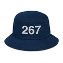 267 Philadelphia Area Code Denim Bucket Hat