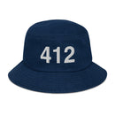 412 Pittsburgh Area Code Denim Bucket hat