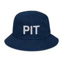 PIT Pittsburgh Airport Code Denim Bucket Hat