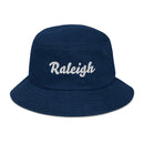 Cursive Raleigh NC Denim Bucket Hat