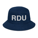 RDU Raleigh NC Airport Code Denim Bucket Hat