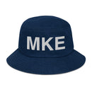 MKE Milwaukee Airport Code Denim Bucket Hat
