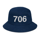 706 Athens GA Area Code Denim Bucket Hat