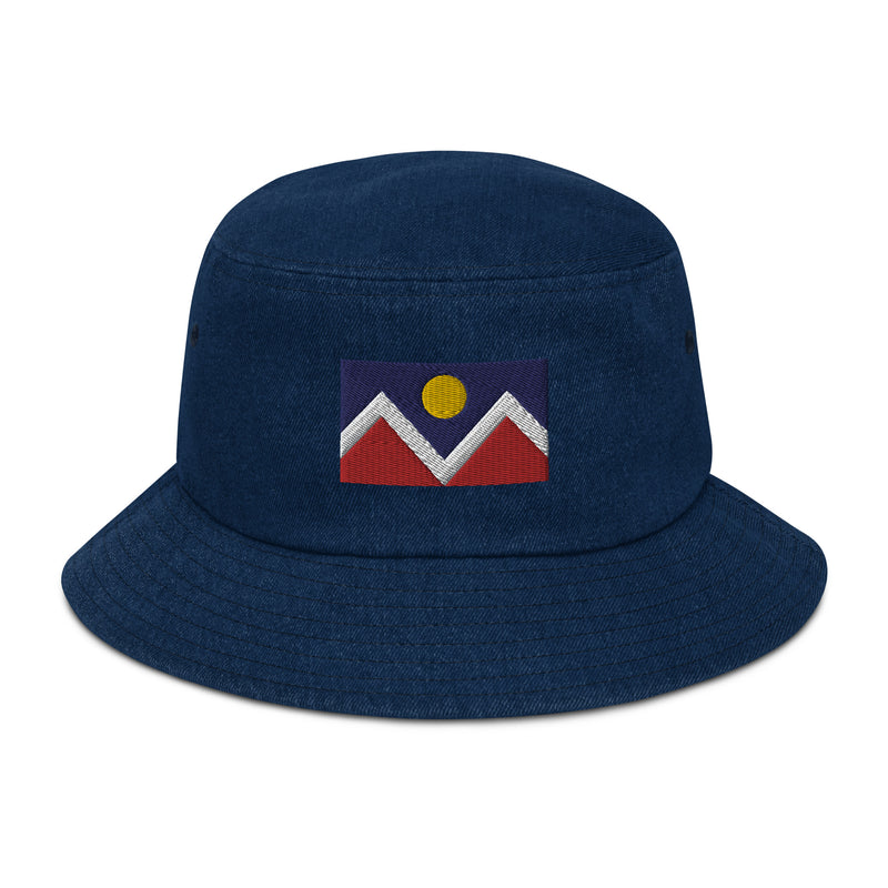 Denver Colorado Flag Denim Bucket Hat