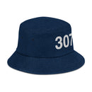 307 Wyoming Area Code Denim Bucket Hat