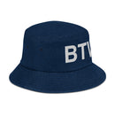BTV Burlington Airport Code Denim Bucket Hat