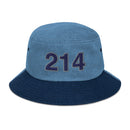 Navy & Gray 214 Dallas Area Code Denim Bucket Hat